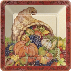 Cornucopia 9in Square Dinner Plates