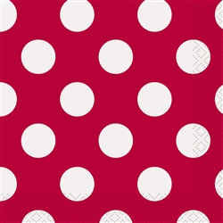 Red Polka Dots Beverage Napkins