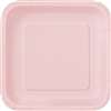 Pastel Pink 7 inch Square Plates - Value Priced