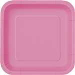 16 Hot Pink 7in. Square Plates