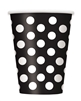 Black Polka Dots 12oz Cups