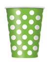 Lime Green Polka Dots 12oz Cups