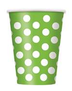 Lime Green Polka Dots 12oz Cups