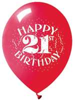 Happy 21st Latex Balloons