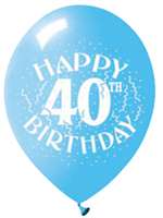 Happy 40th Latex Balloons