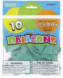 Emerald Green 12in 10 Count Latex Balloons