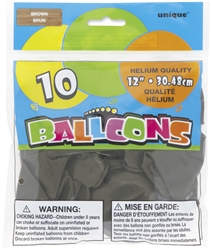 Brown 12in 10 Count Latex Balloons