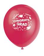 Congrats Grad Stars Latex Balloons