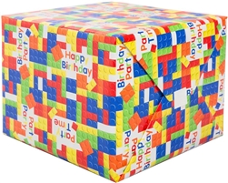 Building Blocks Birthday Gift Wrap - 30" x 5 Ft