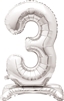 Silver 3 Standing Foil Balloon - 30"