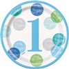 Blue Dots First Birthday 7 Inch Plates