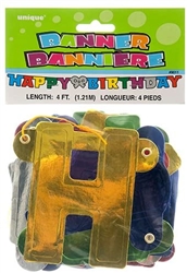 Happy Birthday Metallic Letter Banner