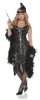 Gatsby Girl Black Beaded Flapper Costume - Adult Small