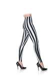 BLACK/WHITE STRIPED LEGGINGS L/XL