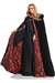 Black Velvet Cape with Red Satin Embellished Lining