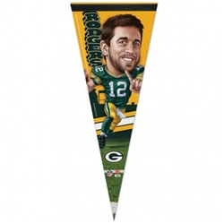 Green Bay Packers Aaron Rodgers Caricature Premium Pennant