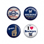 Milwaukee Brewers Buttons 4 Pack