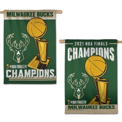 World Champions Milwaukee Bucks Vertical Flag - 2-Sided