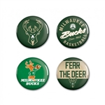 Milwaukee Bucks Buttons 4 Pack