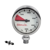 Hollis 2'' Brass and Glass Pressure Gauge