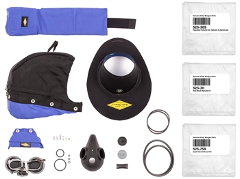 Kirby Morgan Helmet Spares Kit for KM37, 17K w/ 350 SuperFlow Regulator