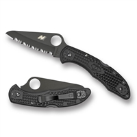 Spyderco Salt 2 Knife - H1 Black Steel Blade, Black FRN Handle