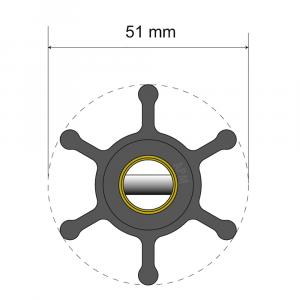 Albin Group Premium Impeller Kit - 51 x 22 x 12.7mm - 6 Blade - Pin Insert [06-01-006]