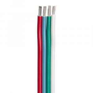 Ancor Flat Ribbon Bonded RGB Cable 14/4 AWG - Red, Light Blue, Green  White - 1000 [160299]