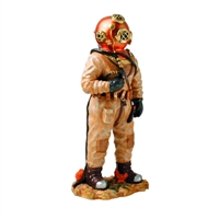 15" Commercial Diver Plaster Statue W/ Mark V Helmet