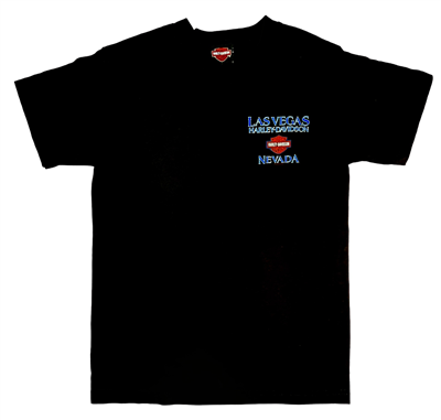 Black Las Vegas Skyline Harley Shirt for Men - Las Vegas Harley Shop
