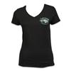 Black Cotton Ladies V-Neck Las Vegas Harley t-Shirt w &  Winged Logo