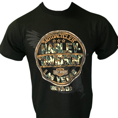 Las Vegas Harley-Davidson Logo T-Shirt w & Camo Lettering