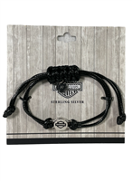 H-D B&S Circle Outline Cord Bracelet