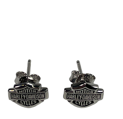 Mod Jewelry Harley-Davidson .925 Silver Traditional Logo Earrings