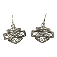 Harley-Davidson .925 Silver Bali Style Filigree B & S Earrings