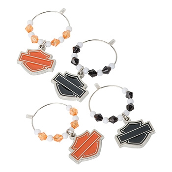 Harley-Davidson Silhouette Bar & Shield Wine Charms