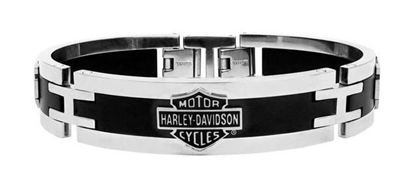 Harley-Davidson Men's Steel Cuff Bracelet - Black