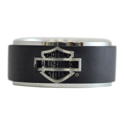 Black Steel Band Ring