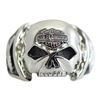 Convex Harley Davidson Skull Ring - Stainless Steel