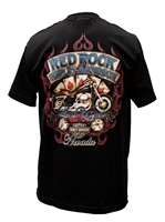 Men's Red Rock Retro Rider Red Spades  &  Bike Harley Tshirt