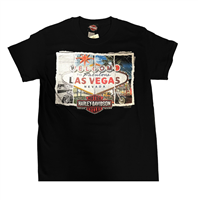 Men's Vintage Postcard  &  Welcome Sign Black T-Shirt