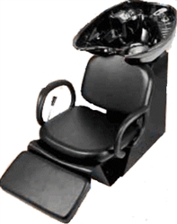 Pibbs 5274ALB Loop Backwash Black Bowl with Leg Rest