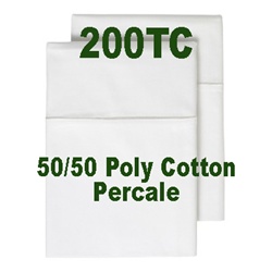 200TC 50/50 Poly Cotton Percale Pillow Case Set