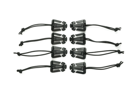 BUILTRIGHT ELASTIC TECH PANEL CLIPS (WEB DOMINATORS) - BLACK  8PC KIT