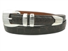 Alligator Belt with 1 " Sterling Silver Monterey Buckle Set