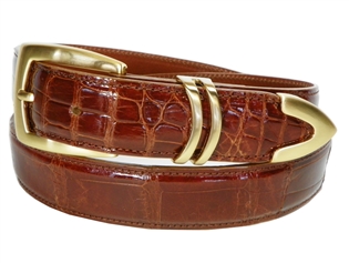 Alligator Belt 1 3/16" with Scottsdale Gold-Plated Buckle Set