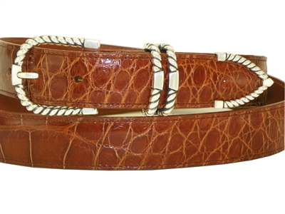 Alligator Belt with 1 3/16" Sterling Silver Tucson Buckle Set