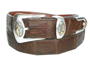 Crocodile Belt 1 3/16" with Golf "Perfect Swing" Buckle Set