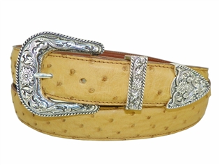 Ostrich Belt 1 3/16" with Taos Buckle Set