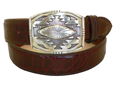 Alligator Belt 1 1/2" with Santa Fe Buckle